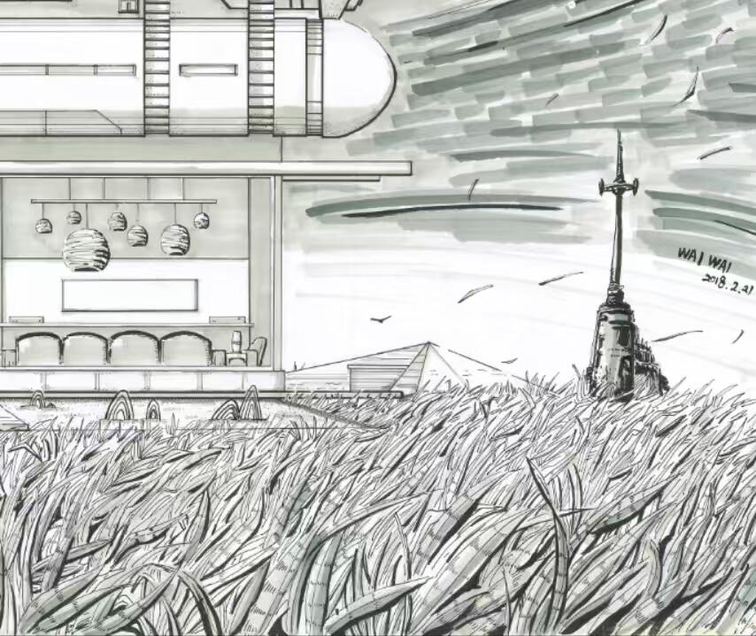 零元拍：歪歪亲笔签名系列作品装饰画，作品名称《宇宙穿梭机》，作品尺寸：0.8X0.6M，超厚300g泛太克艺术纸，爱普生原装墨水艺术微喷，限量200张，每张均有艺术家亲笔签名及手写编号，不含装裱