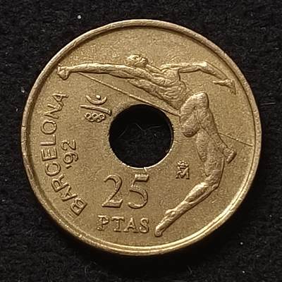 【全场包邮】纯粹捡漏拍466场-待排序 - 西班牙1990年25比塞塔巴塞罗那奥运会纪念币