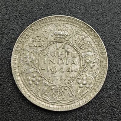【淘币小摊】限时拍第七百五十九拍  国庆10连拍 小银币场 外出13号发货 满百包邮可预留两周  周一统一发货  - 印度1944年乔治六世1/4卢比银币