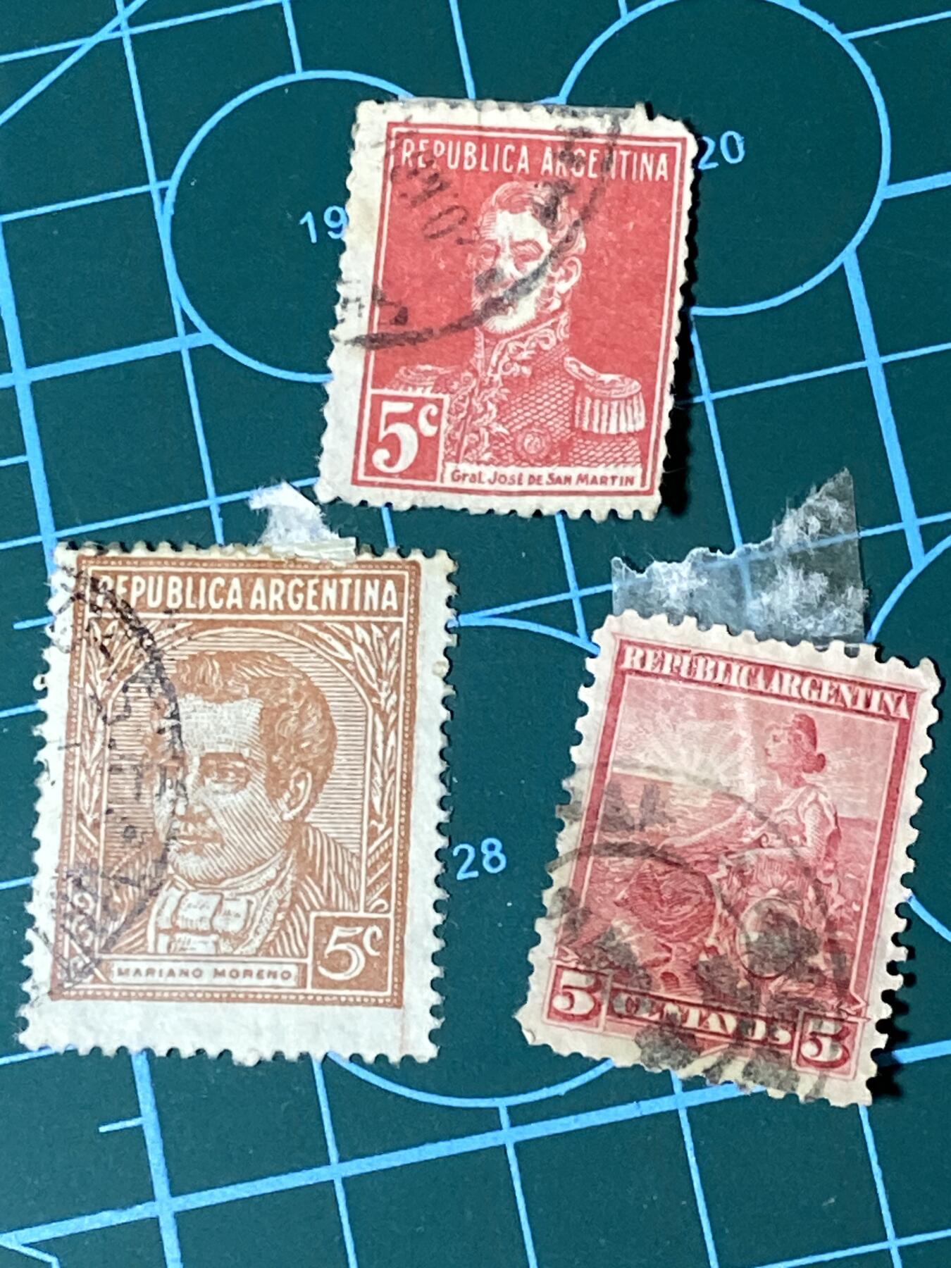 2025年第一百零四场(总第一百三十场）外国好品散币及老藏家邮票场(免佣金) 阿根廷🇦🇷邮票3枚