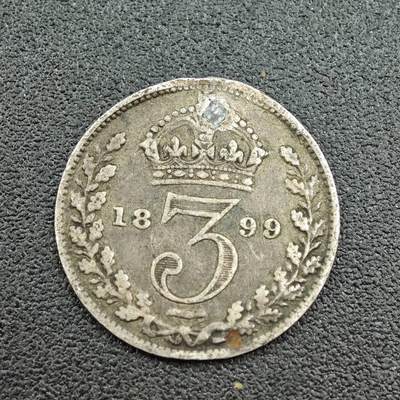 【淘币小摊】限时拍第七百五十九拍  国庆10连拍 小银币场 外出13号发货 满百包邮可预留两周  周一统一发货  - 英国1899年维多利亚3便士银币