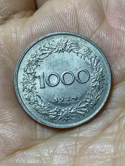 2025年第一百零四场(总第一百三十场）外国好品散币及老藏家邮票场(免佣金) - 奥地利🇦🇹1924年1000克朗(二战前共和国时期第一套最大面值)