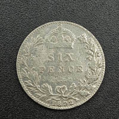 【淘币小摊】限时拍第七百五十九拍  国庆10连拍 小银币场 外出13号发货 满百包邮可预留两周  周一统一发货  - 英国1892年维多利亚6便士银币
