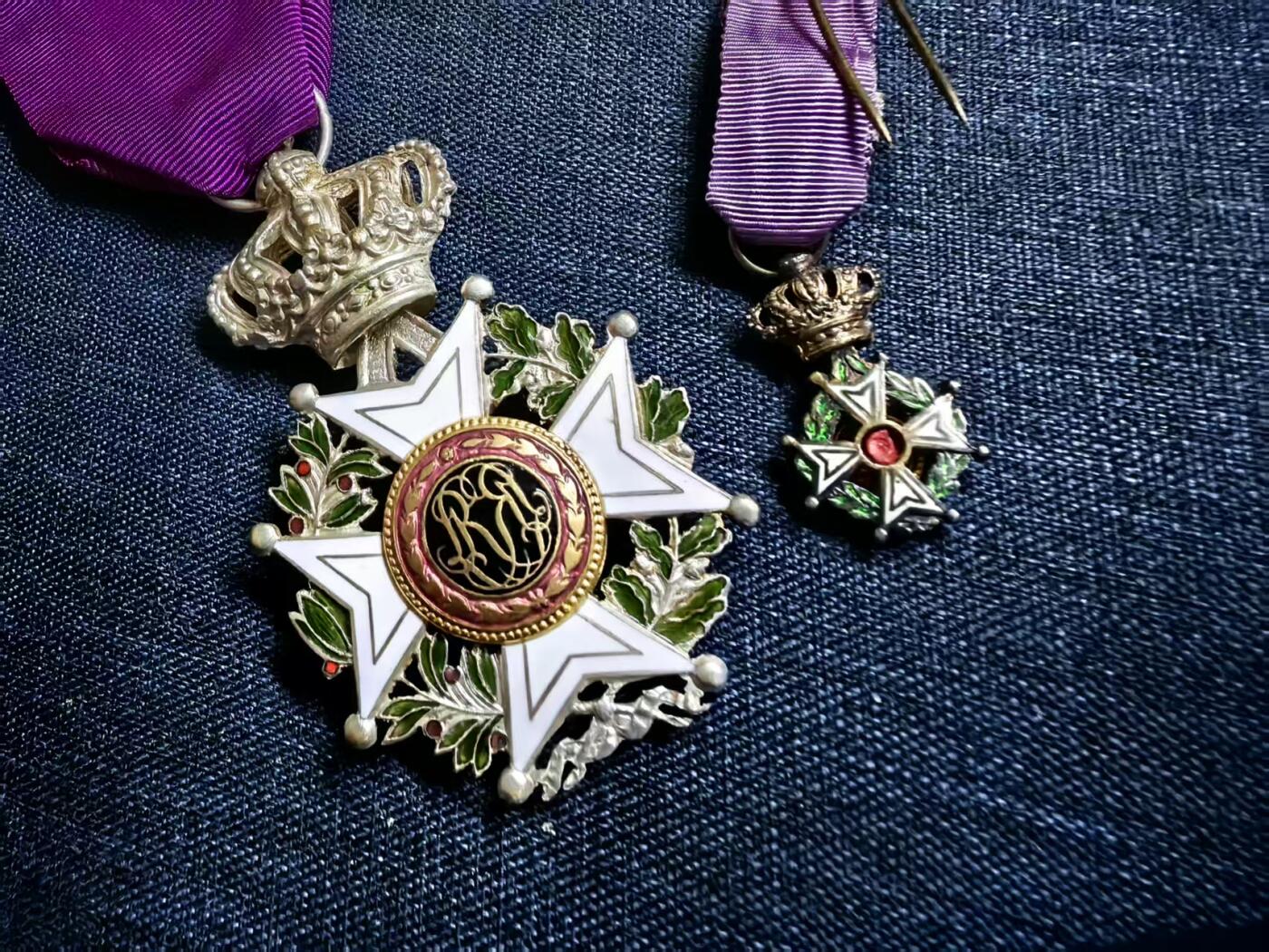 罗岚⭐爱藏⭐精品国庆假期专拍-分享拍场赚佣金 比利时王国利奥波德一世勋章带mini  mini银质