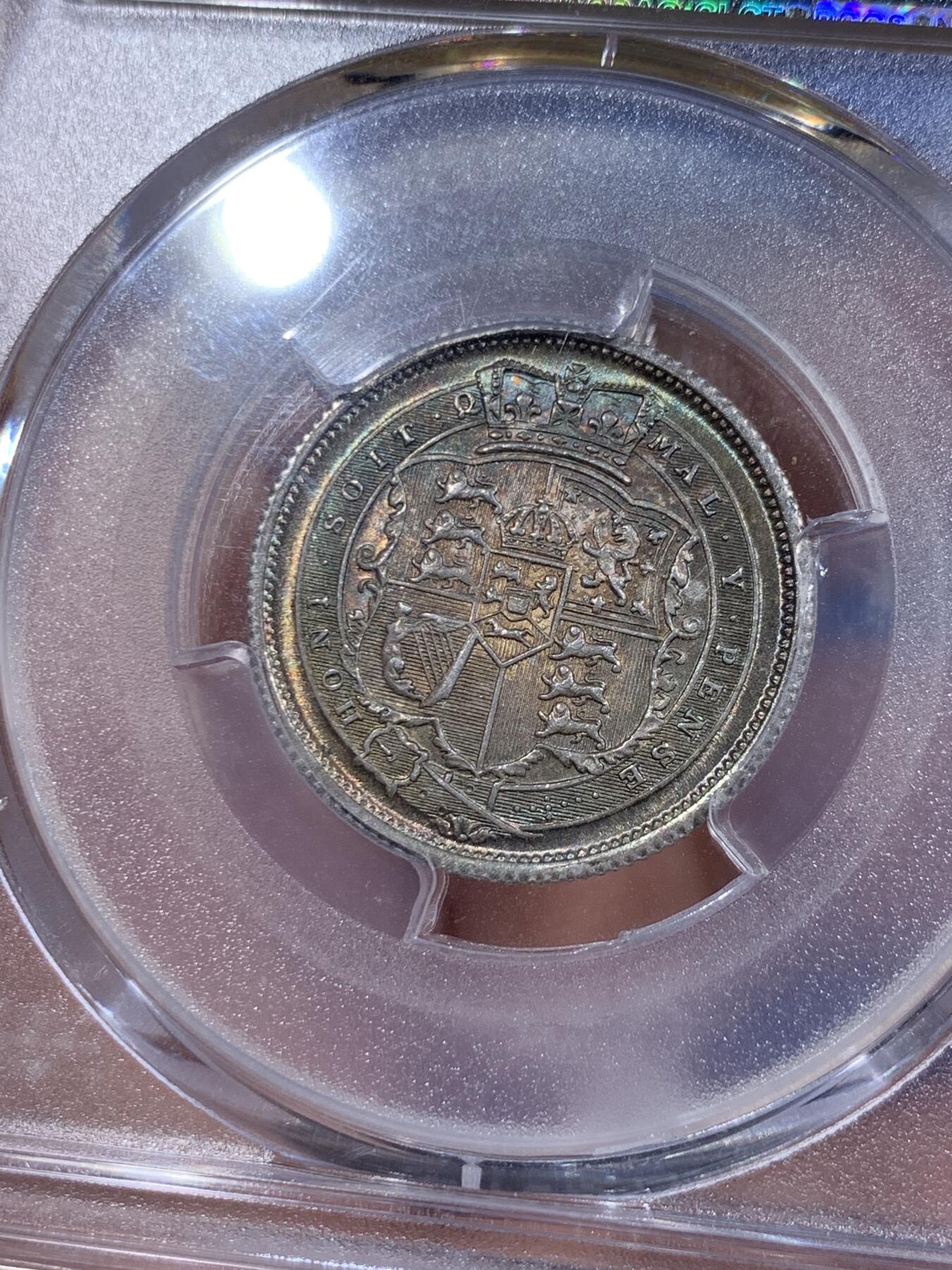 《竞宝斋》第425场 周日，周一  2场连拍 （全场包邮） PCGS MS64 英国 1816年 乔治三世 1先令 银币