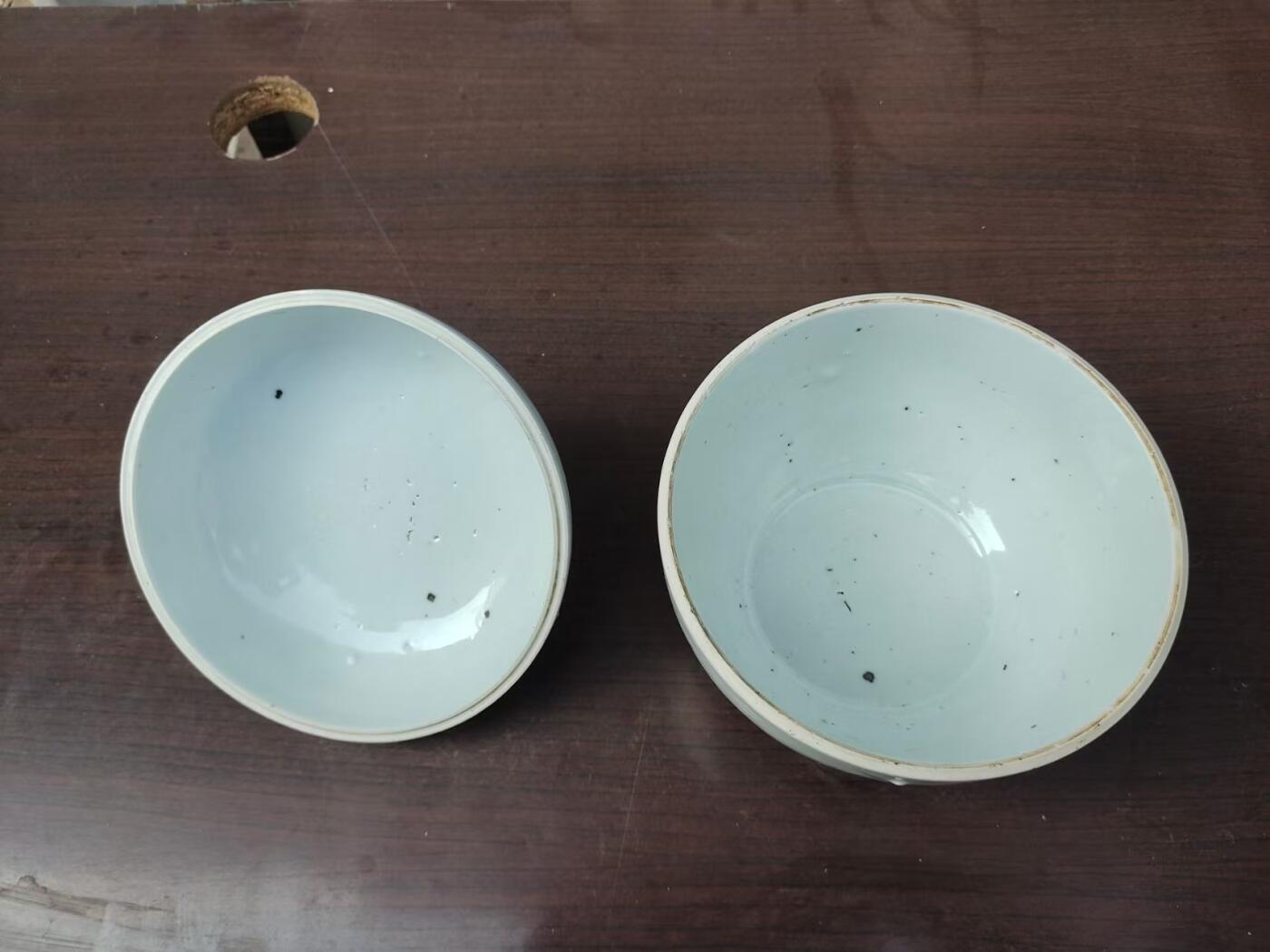 清代道光青花盖缸，画工好，器型好，尺寸大，完整漂亮
