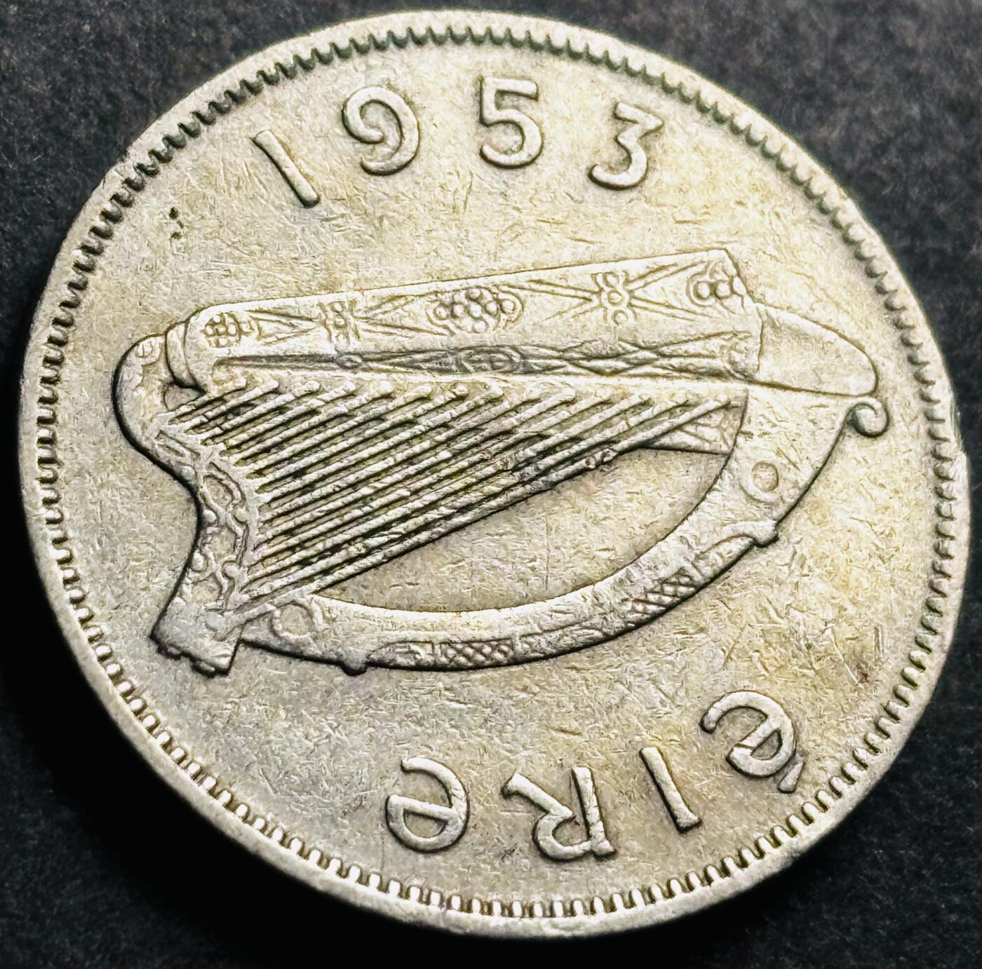 文馨钱币收藏第 274 场，批量银币，散币场 长期接收代拍品 1953 年爱尔兰第二版 6 便士