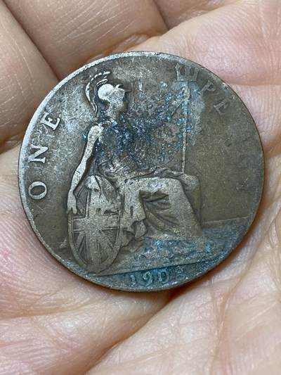 2025年第一百零五场(总第一百三十一场）外国好品散币(免佣金) - 英国🇬🇧1908年1便士(爱德华七世时期)