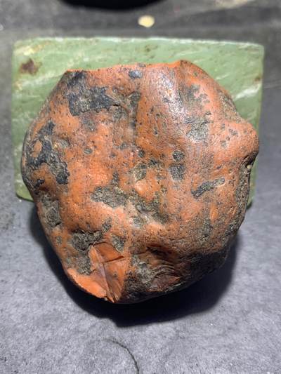 精美柿子红皮开窗料荔枝冻柿子红千层纹南红玛瑙原石一颗， - 精美柿子红皮开窗料荔枝冻柿子红千层纹南红玛瑙原石一颗，