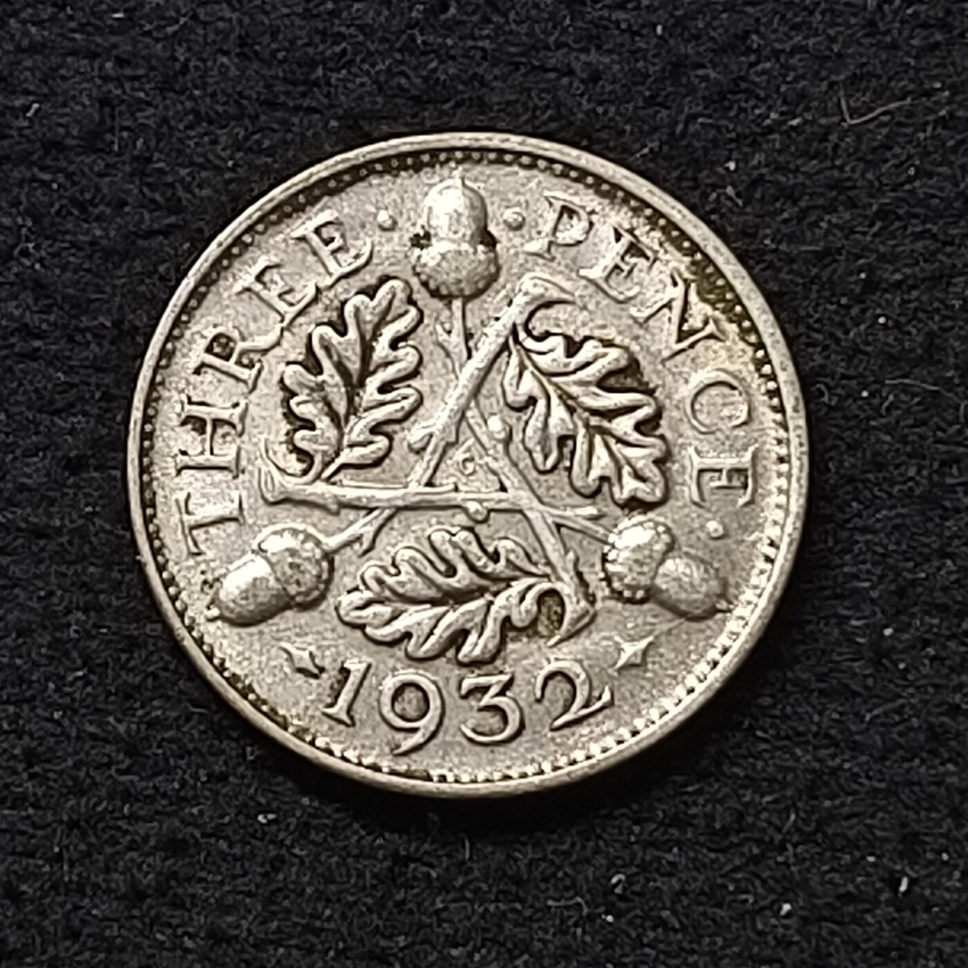 【全场包邮】纯粹捡漏拍466场-待排序 英国1932年乔治五世3便士银币