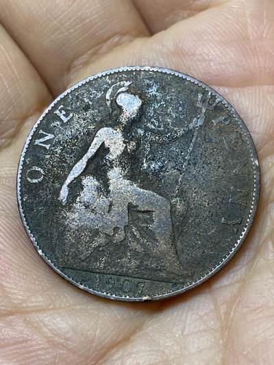 2025年第一百零五场(总第一百三十一场）外国好品散币(免佣金) - 英国🇬🇧1907年1便士(爱德华七世时期)