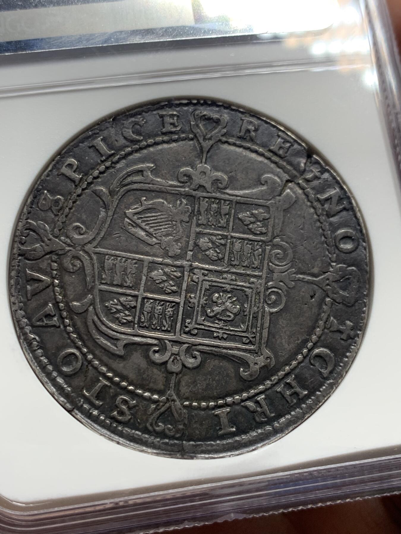 《竞宝斋》第426场 周日，周一  2场连拍 （全场包邮） PCGS XF40 英国 1625 查理一世克朗，查理一世克朗中最少的版别之一，早期上海NGC低评，外拍AU有分价格超10000镑
