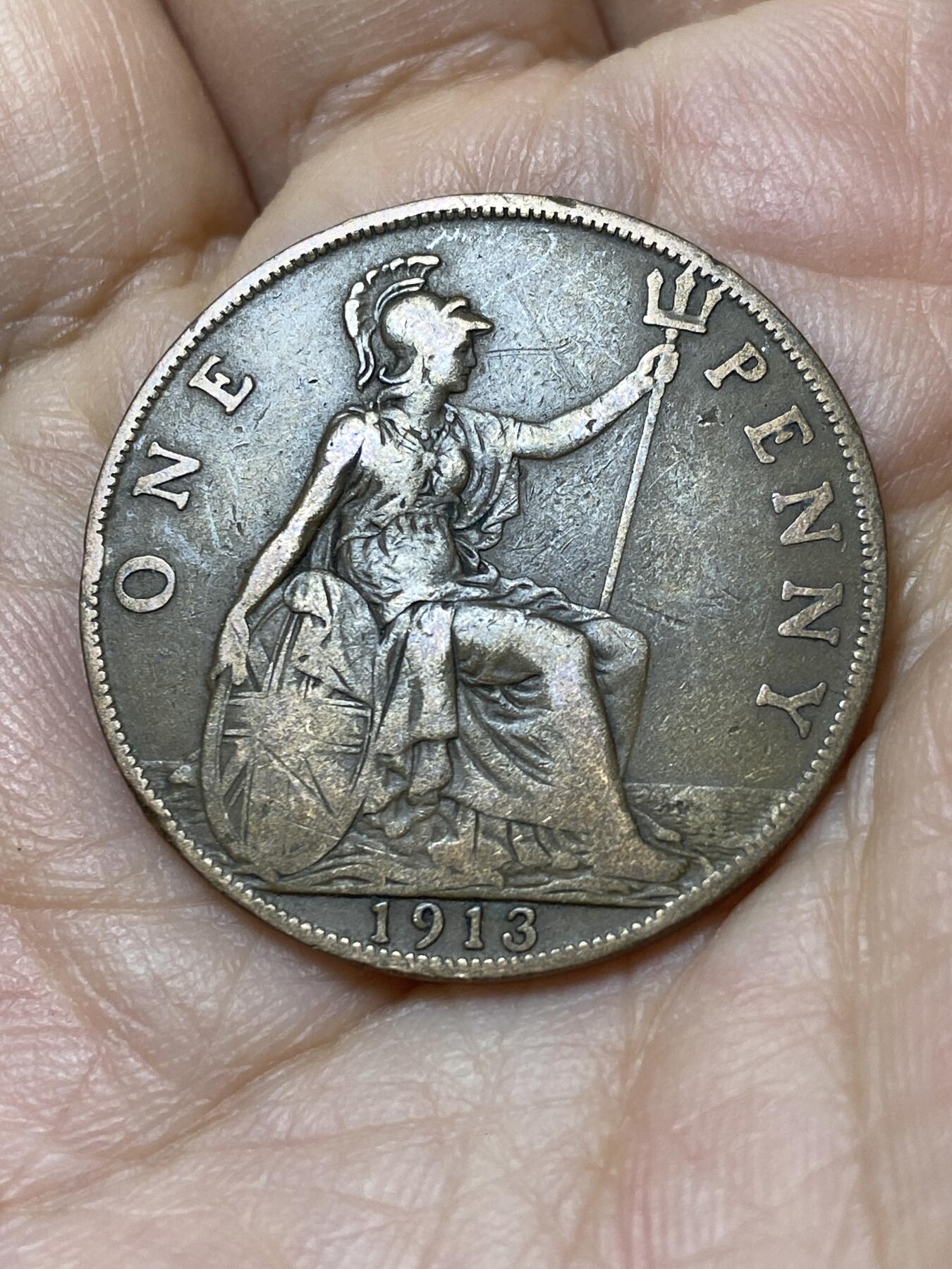 2025年第一百零五场(总第一百三十一场）外国好品散币(免佣金) 英国🇬🇧1913年1便士(乔治五世第一版)