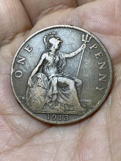 2025年第一百零五场(总第一百三十一场）外国好品散币(免佣金) - 英国🇬🇧1913年1便士(乔治五世第一版)