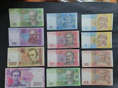 外国纸币专场251011第五十七场 - 乌克兰🇺🇦不同版本年份12张小全套。全新品相UNC。