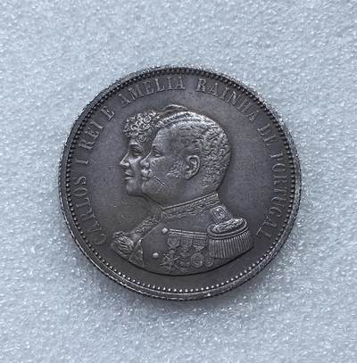 世界钱币专场拍卖 - 1898年葡萄牙卡洛斯一世发现印度1000瑞斯流通银币 