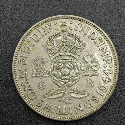 【淘币小摊】限时拍第七百五十九拍  国庆10连拍 小银币场 外出13号发货 满百包邮可预留两周  周一统一发货  - 英国1944年乔治六世2先令银币
