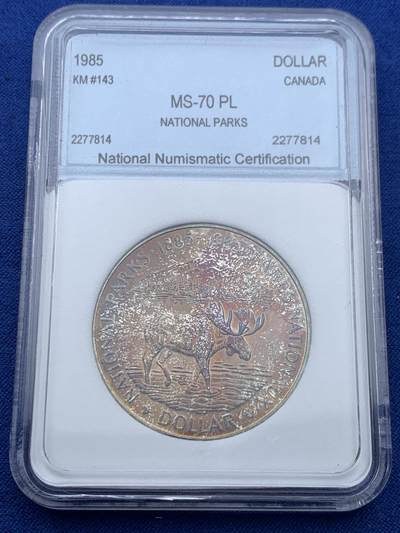 《竞宝斋》第426场 周日，周一  2场连拍 （全场包邮） - NNC MS70PL 加拿大1985年PROOFLIKE类精制银币 国家公园纪念币