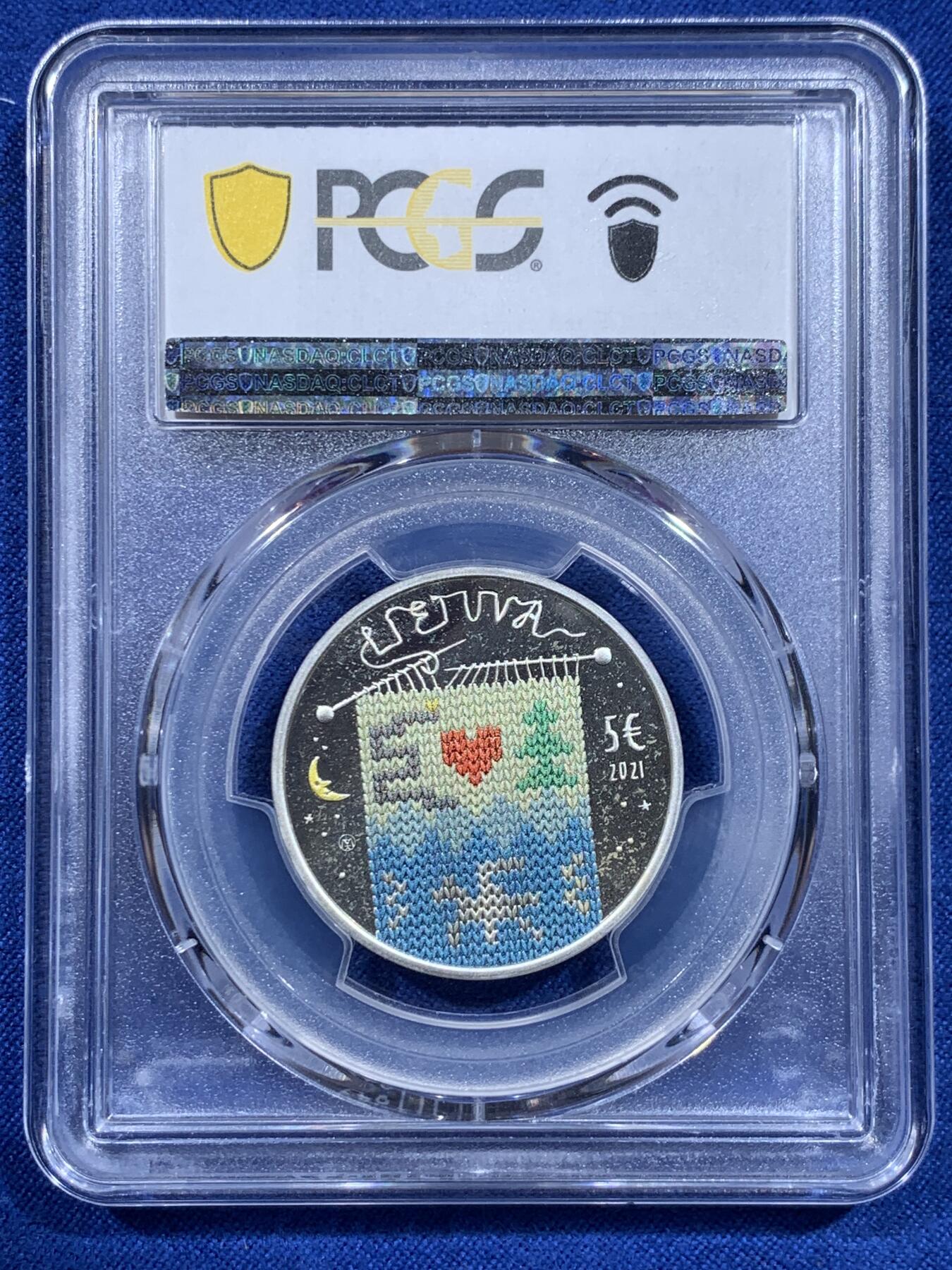 《竞宝斋》第426场 周日，周一  2场连拍 （全场包邮） PCGS PR67DCAM 立陶宛2021年我童年的故事-Eglė-蛇后银币 925银 12.44克