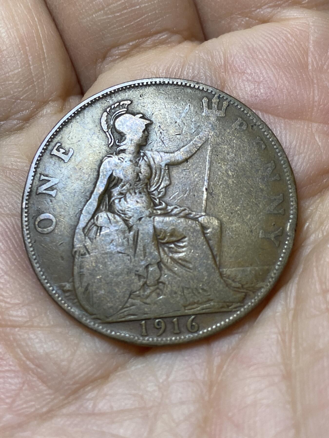 2025年第一百零五场(总第一百三十一场）外国好品散币(免佣金) 英国🇬🇧1916年1便士(乔治五世第一版)