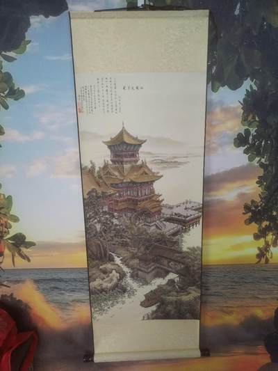 综合 - 江楼夜月图。130—45cm。