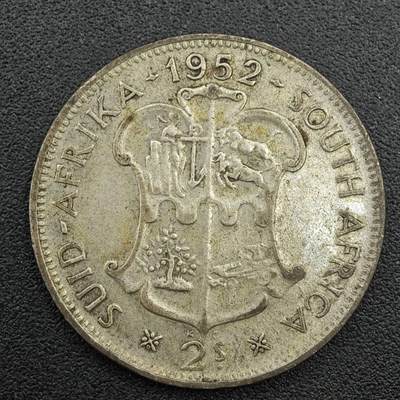 【淘币小摊】限时拍第七百五十九拍  国庆10连拍 小银币场 外出13号发货 满百包邮可预留两周  周一统一发货  - 南非1952年2先令银币