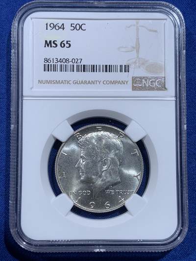 《竞宝斋》第426场 周日，周一  2场连拍 （全场包邮） - NGC MS65 美国1964年肯尼迪半美元银币 高银 经典品种 65分一步到位的品相