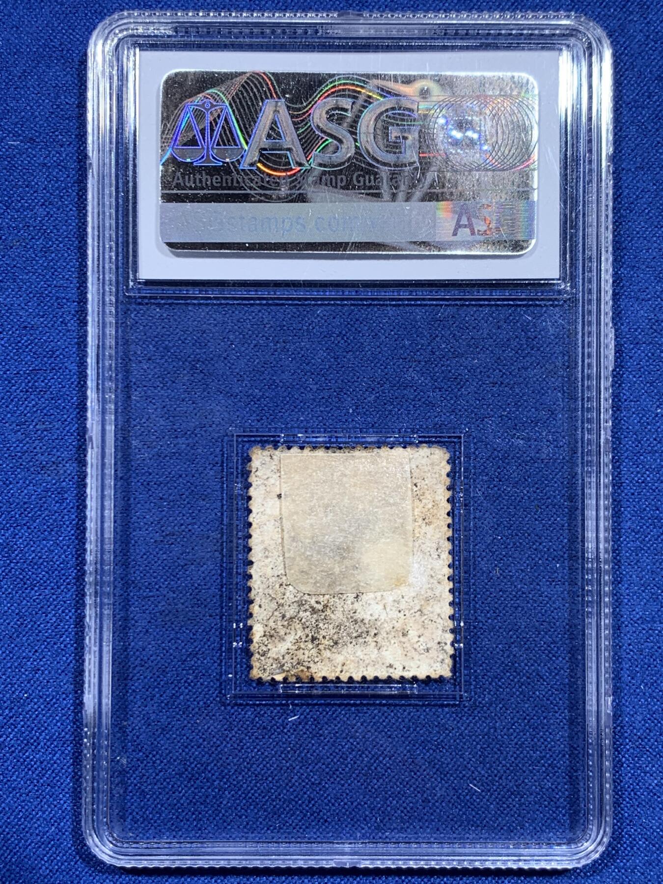 《竞宝斋》第426场 周日，周一  2场连拍 （全场包邮） ASG F70 1912年大清蟠龙壹分邮票加盖中华民国 依稀可见带字墨戳 包克旧藏名家标签 百年老票楷书加盖见证朝代更替 意义非凡