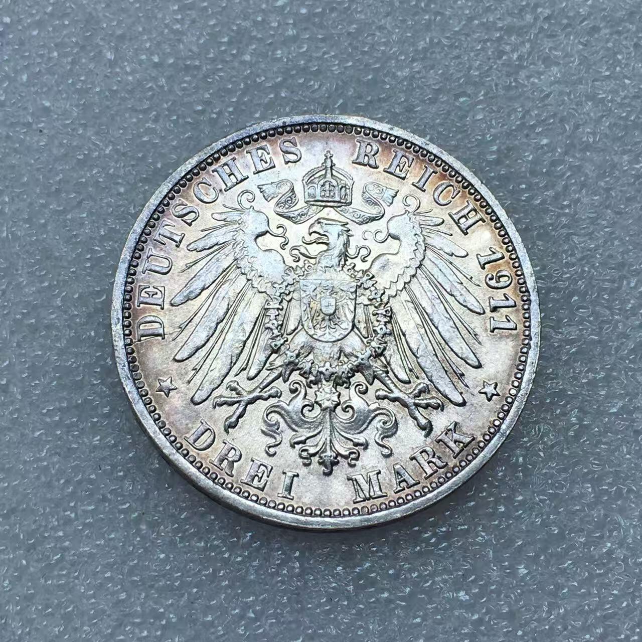 世界钱币专场拍卖 1911年德国符腾堡银婚3马克银币