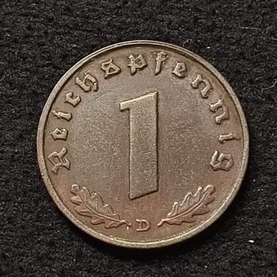 【全场包邮】纯粹捡漏拍466场-待排序 - 德国第三帝国1937年1芬妮铜币