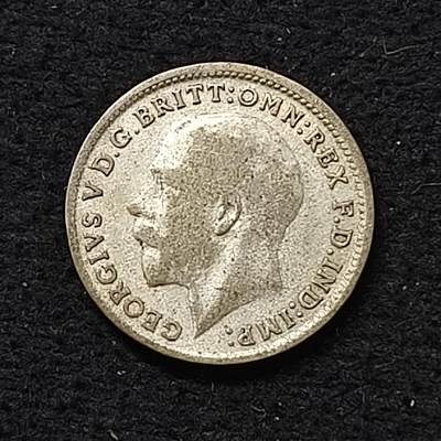 【全场包邮】纯粹捡漏拍466场 - 英国1922年乔治五世3便士银币