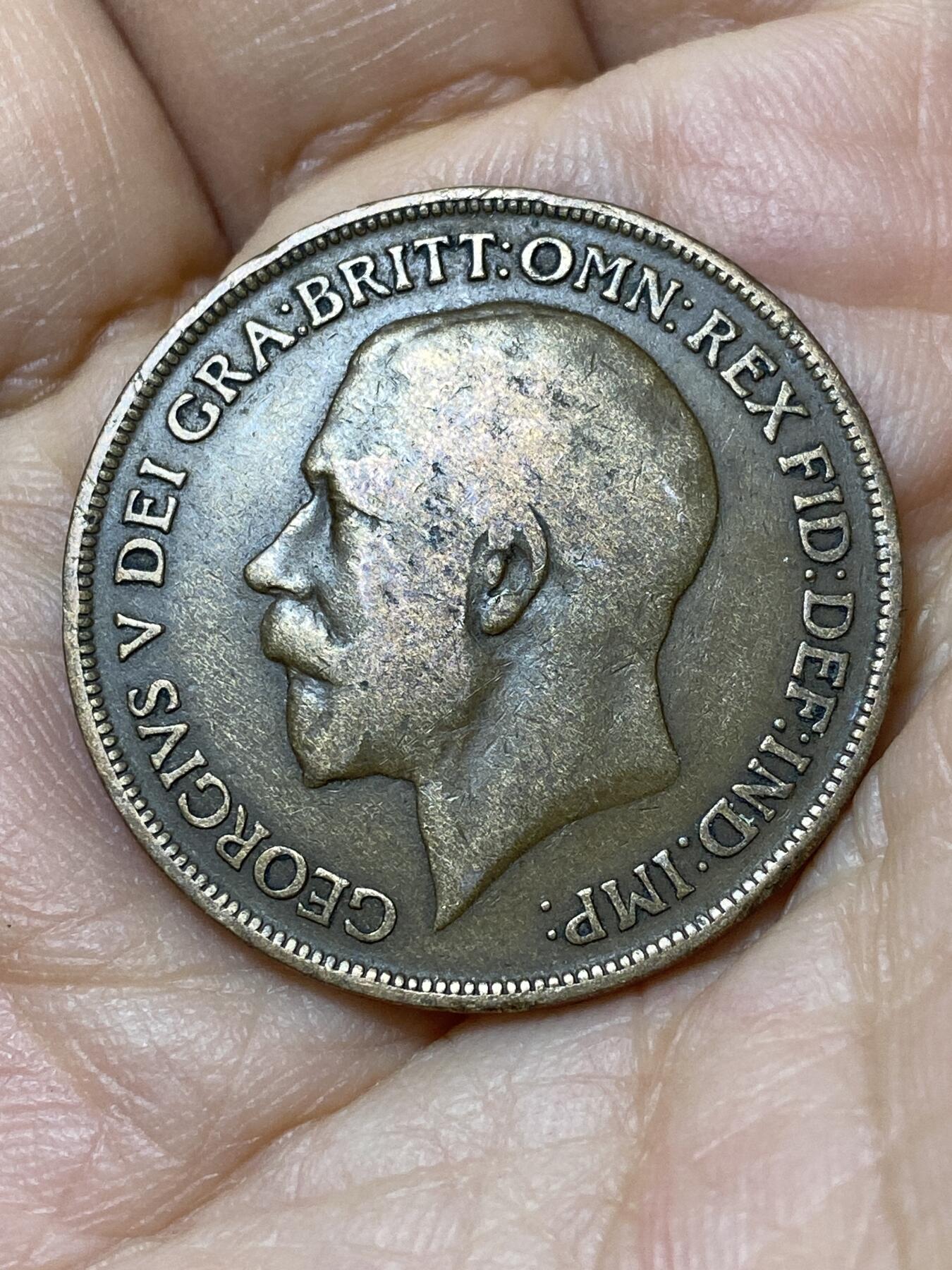 2025年第一百零五场(总第一百三十一场）外国好品散币(免佣金) 英国🇬🇧1913年1便士(乔治五世第一版)
