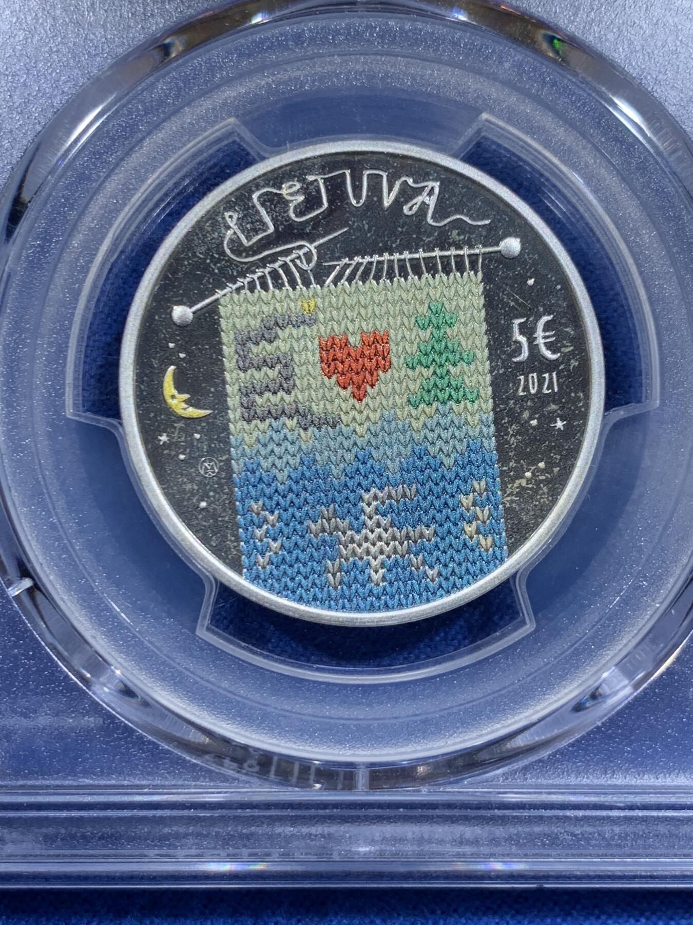 《竞宝斋》第426场 周日，周一  2场连拍 （全场包邮） PCGS PR67DCAM 立陶宛2021年我童年的故事-Eglė-蛇后银币 925银 12.44克