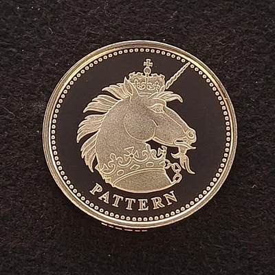 【全场包邮】纯粹捡漏拍467场-待排序 - 【样币·少见】英国2004年1镑纹章神兽系列苏格兰独角兽精制银样币-量5500