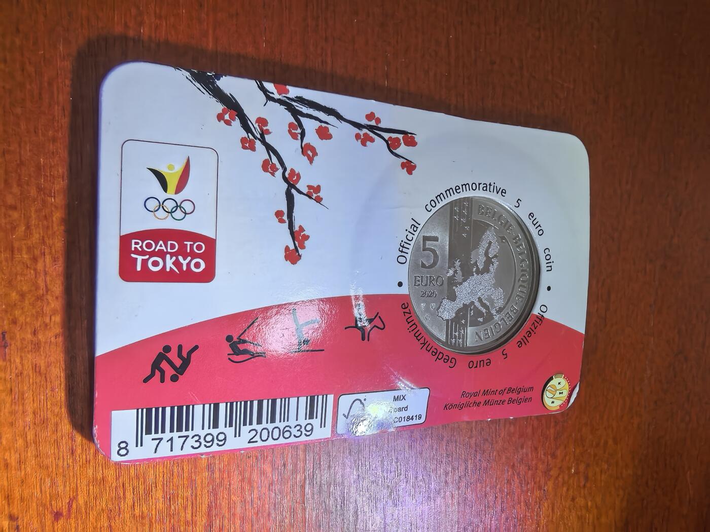 长老汇蛇年精选第五十八场拍卖 2020比利时东京奥运会5欧元彩色金属币，卡装