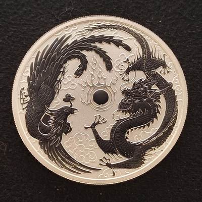 【全场包邮】纯粹捡漏拍467场-待排序 - 澳大利亚2017年1元龙凤戏珠1盎司31.1克999纯银币