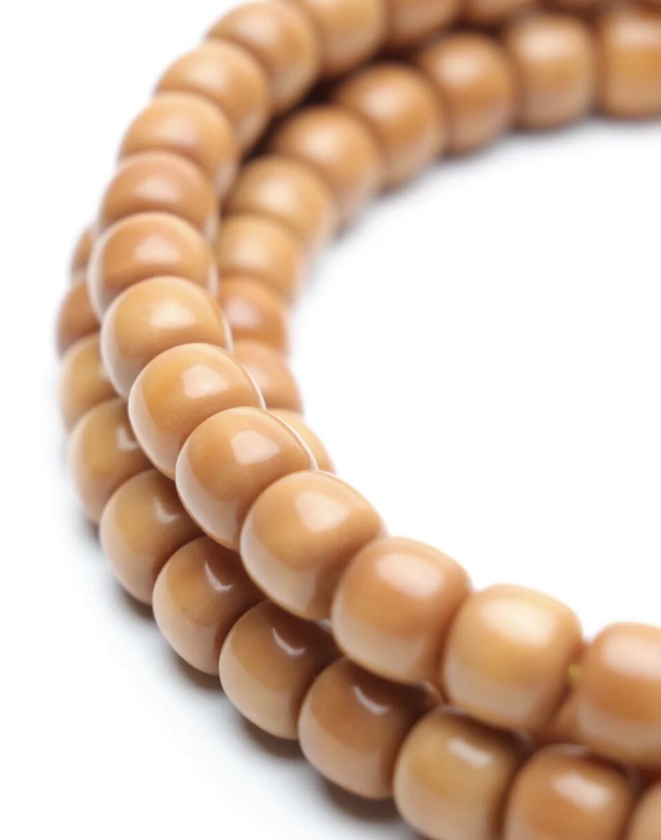 零元拍：龙脊菩提 老型玉化高油密长串7*6MM