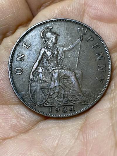 2025年第一百零五场(总第一百三十一场）外国好品散币(免佣金) - 英国🇬🇧1934年1便士(乔治五世第三版)