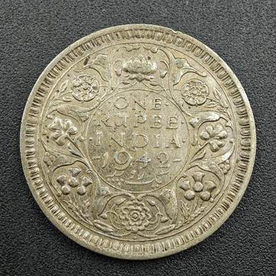 【淘币小摊】限时拍第七百五十九拍  国庆10连拍 小银币场 外出13号发货 满百包邮可预留两周  周一统一发货  - 印度1942年乔治六世1卢比银币