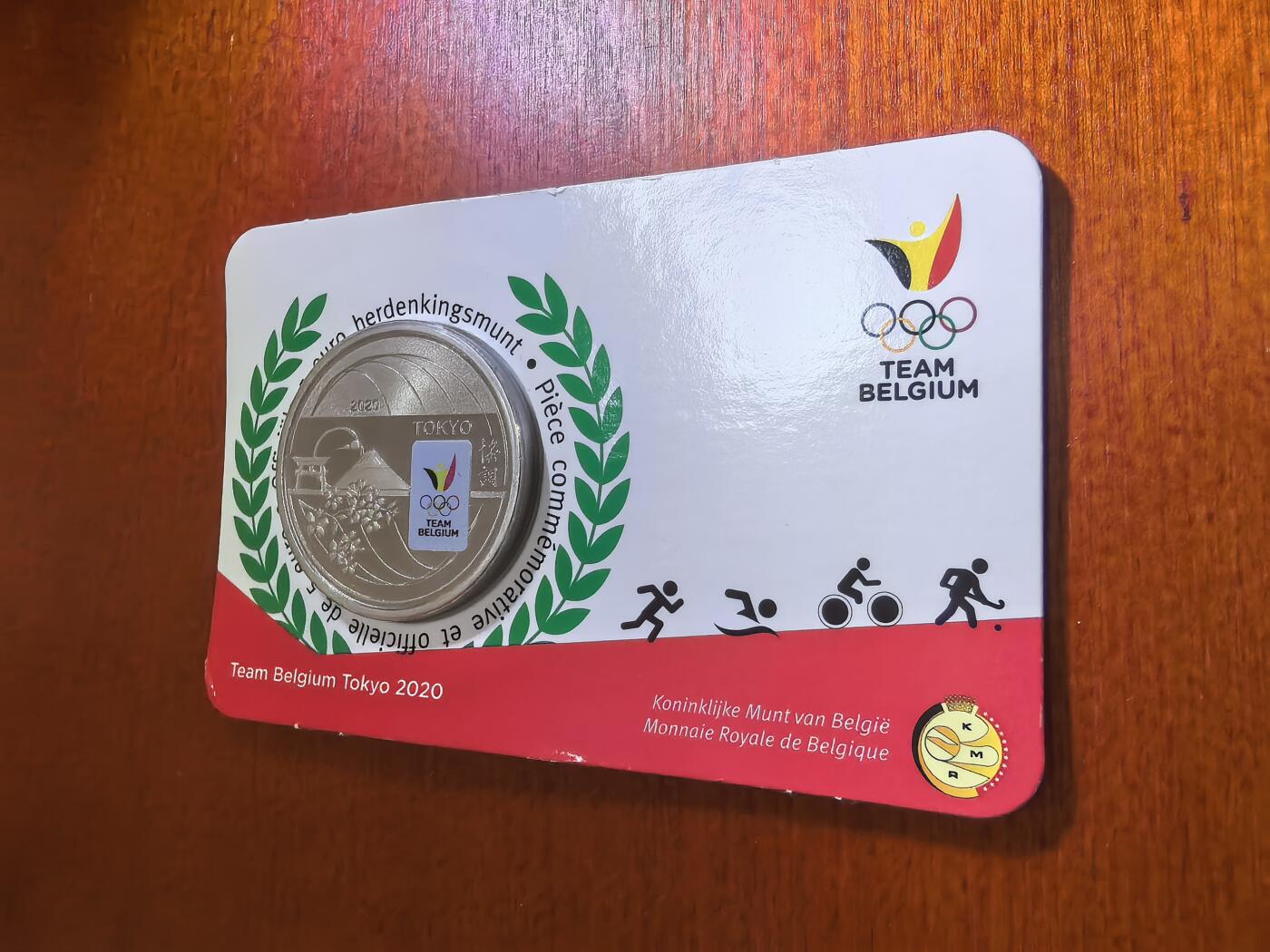 长老汇蛇年精选第五十八场拍卖 2020比利时东京奥运会5欧元彩色金属币，卡装