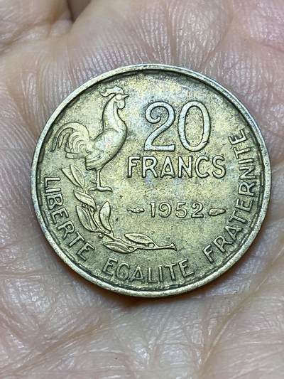 2025年第一百零五场(总第一百三十一场）外国好品散币(免佣金) - 法兰西第三共和国1952年20法郎
