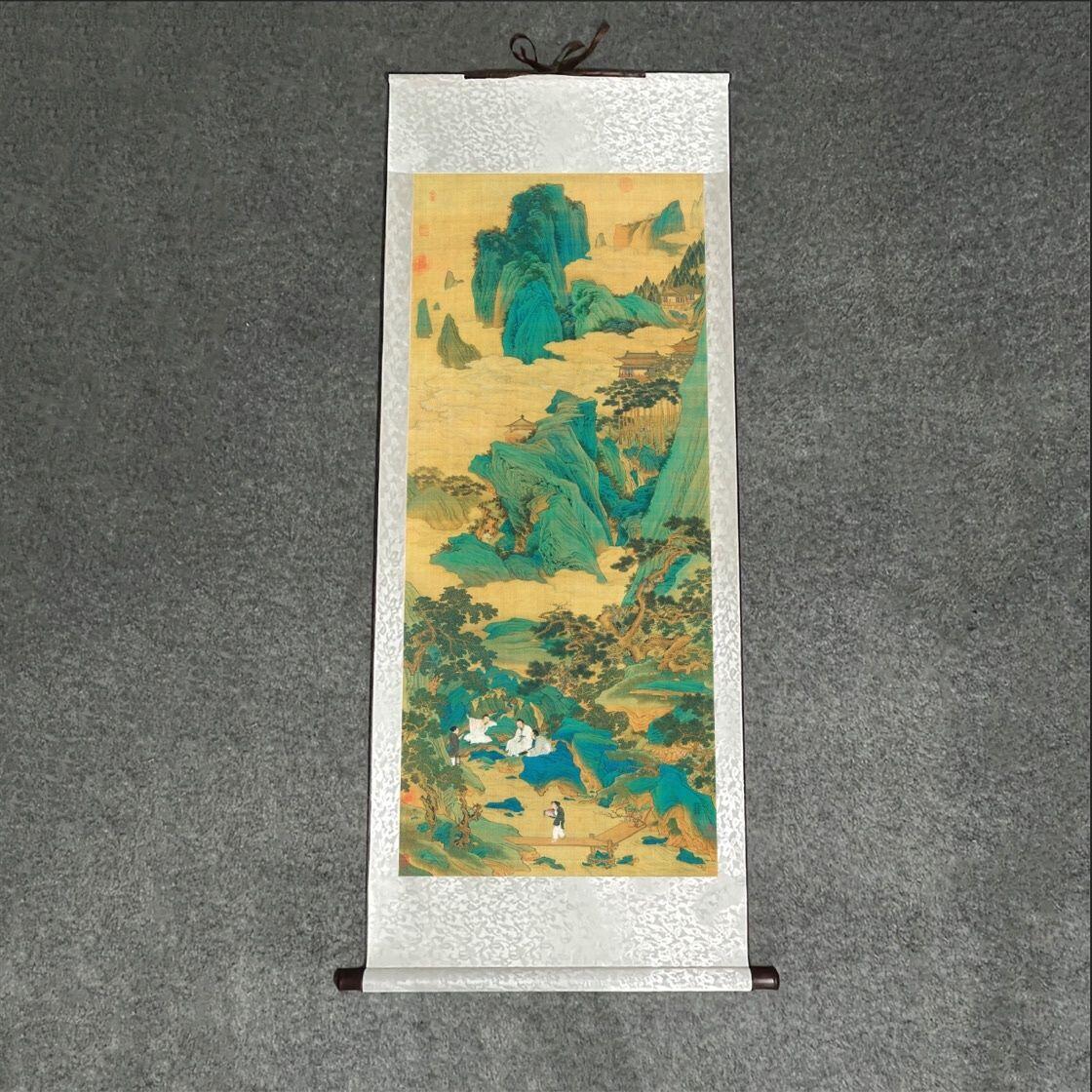 名家名画（装饰画）专场 明仇英桃源仙境图卷轴画