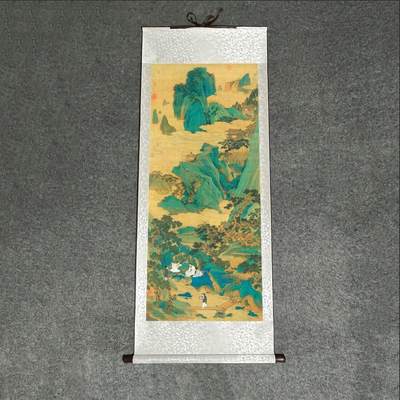 名家名画（装饰画）专场 - 明仇英桃源仙境图卷轴画