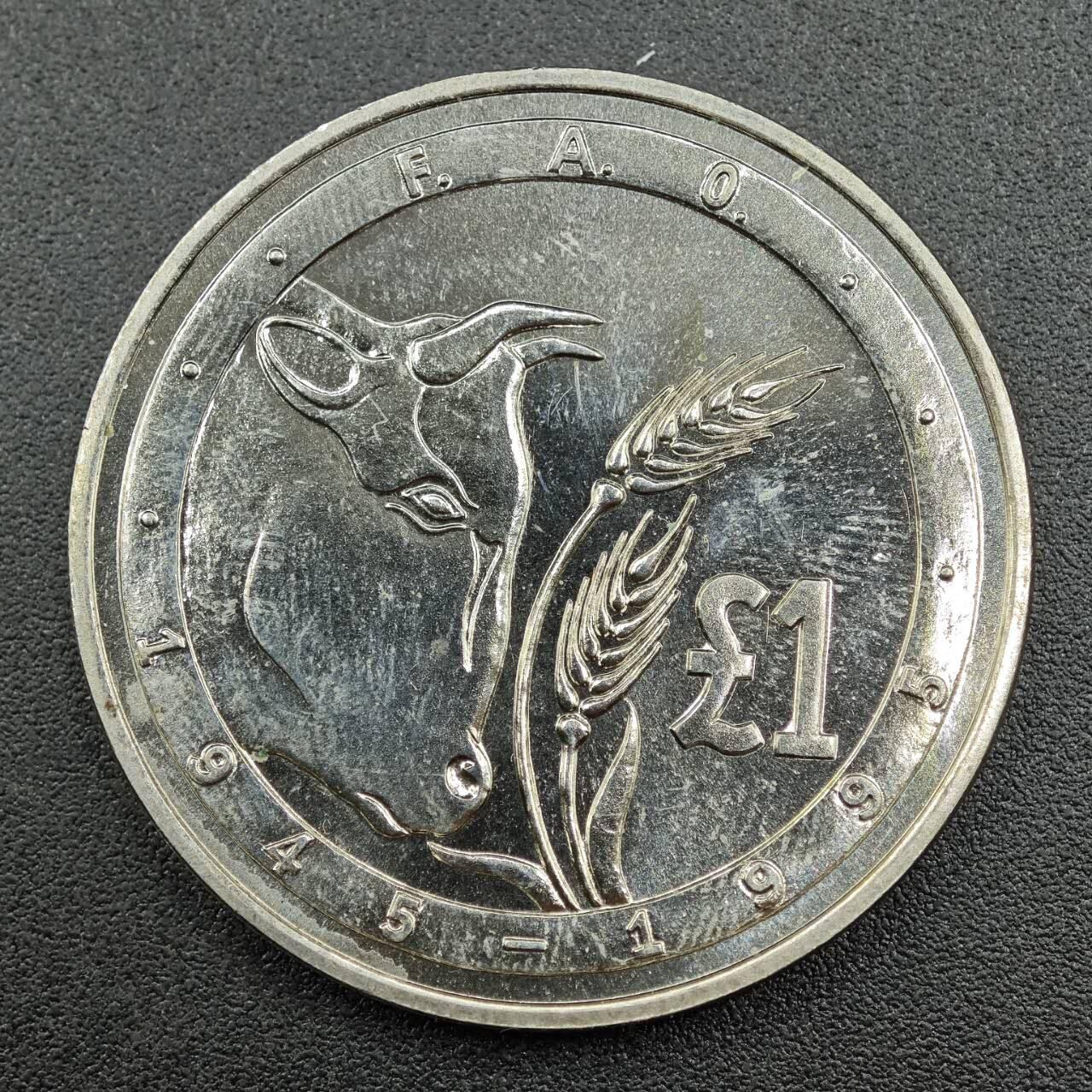 【淘币小摊】限时拍第七百六十拍  国庆10连拍 克朗邮币封场 外出13号发货 满百包邮可预留两周  周一统一发货  塞浦路斯1995年1镑fao纪念币