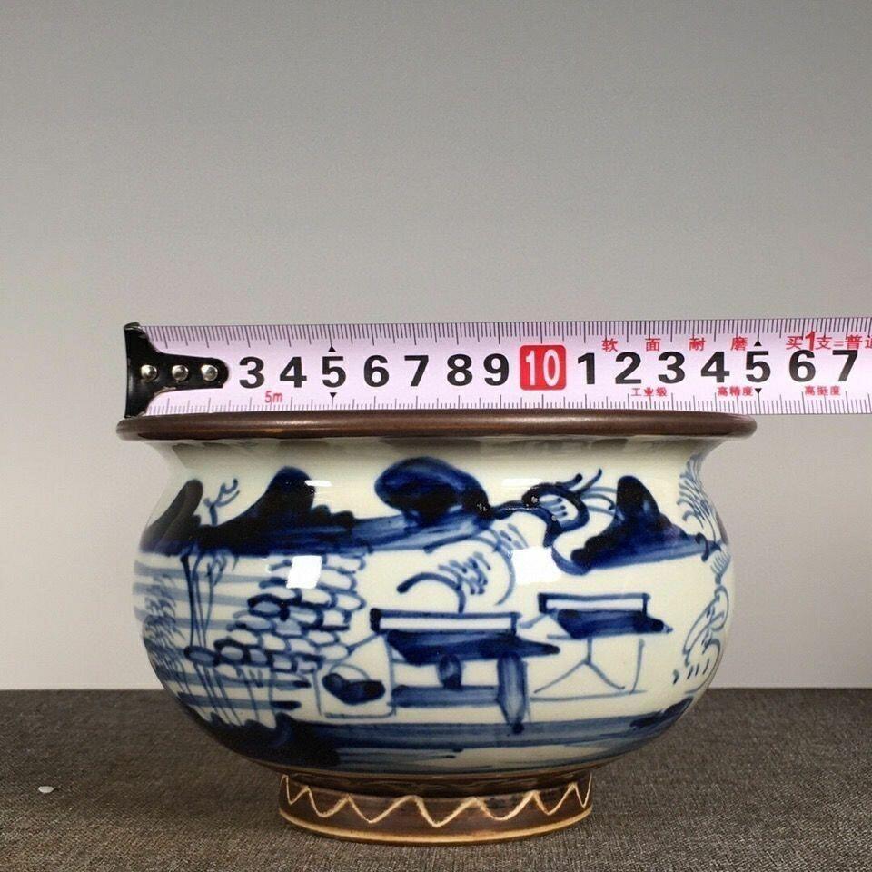 杂相专场（5） 青花山水风景小缸