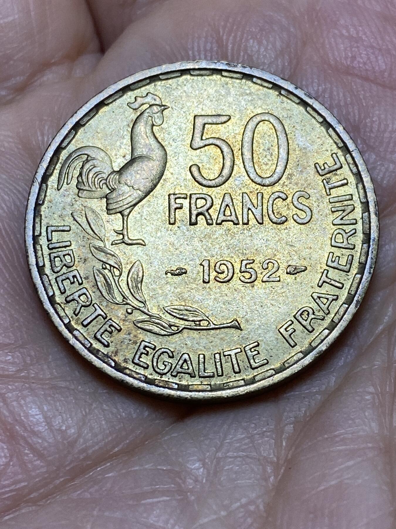 2025年第一百零五场(总第一百三十一场）外国好品散币(免佣金) 好品–法兰西第三共和国1952年50法郎