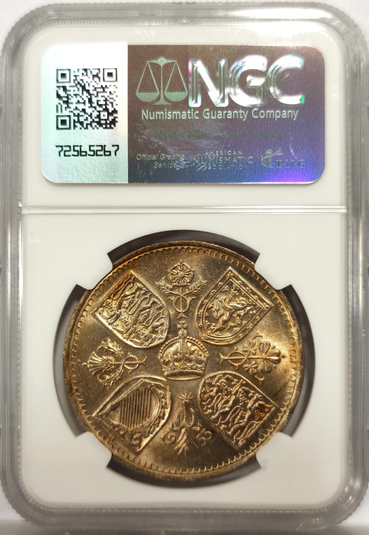 博洋堂世界钱币拍卖第142期（全场包邮） NGC MS65 英国1953年伊丽莎白二世登基纪念克朗