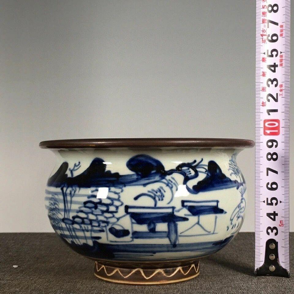 杂相专场（5） 青花山水风景小缸