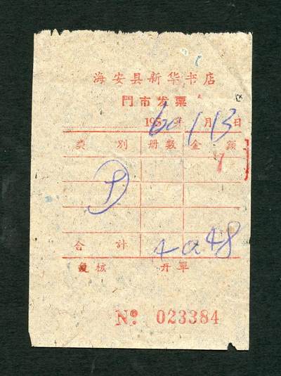 沧河堂047 - 海安县新华书店门市发票