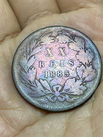 2025年第一百零五场(总第一百三十一场）外国好品散币(免佣金) - 葡萄牙王国1885年20瑞斯(路易斯一世时期)